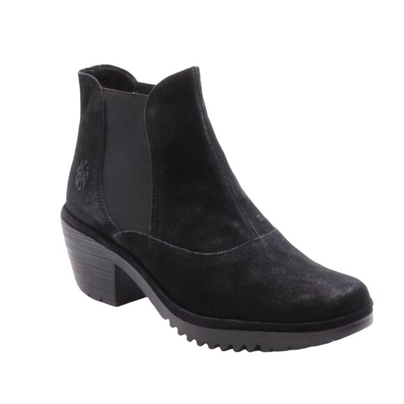 FLY London Leather Ankle Boots - Wote in Black EU 41 US 10 - Picture 3 of 16